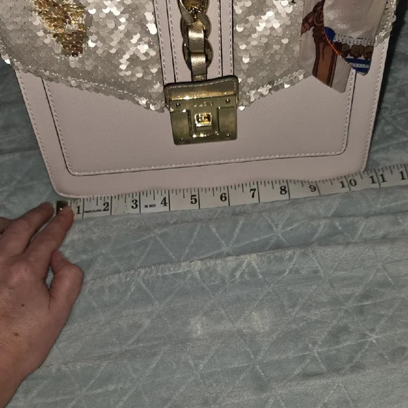 Aldo Pink and Gold Sequined Satchel / Crossbody - Picture 12 of 16